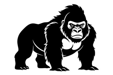 gorilla line art silhouette vector illustration