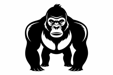 gorilla line art silhouette vector illustration