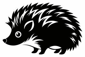 hedgehog line art silhouette vector illustration
