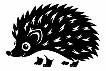 hedgehog line art silhouette vector illustration