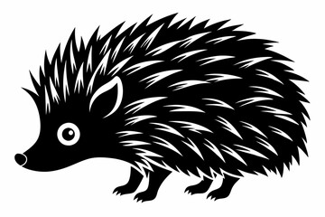 hedgehog line art silhouette vector illustration