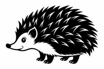 hedgehog line art silhouette vector illustration