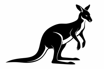 kangaroo line art silhouette vector illustration