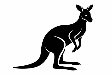 kangaroo line art silhouette vector illustration