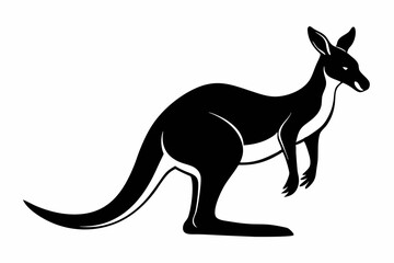 kangaroo line art silhouette vector illustration
