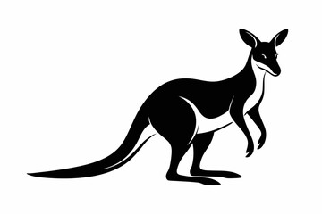 kangaroo line art silhouette vector illustration