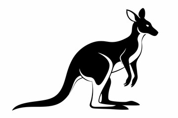kangaroo line art silhouette vector illustration