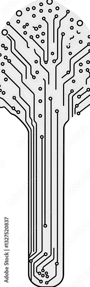 Aufkleber abstract representation of a circuit board forming the shape of a stylized tree