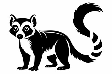 lemur line art silhouette vector illustration © Pinak