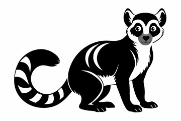 lemur line art silhouette vector illustration © Pinak