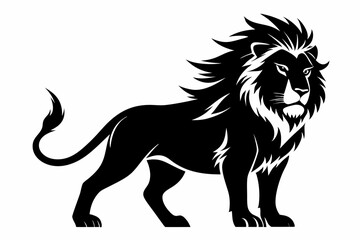 lion line art silhouette vector illustration