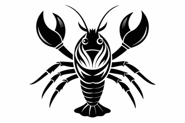 lobster line art silhouette vector illustration