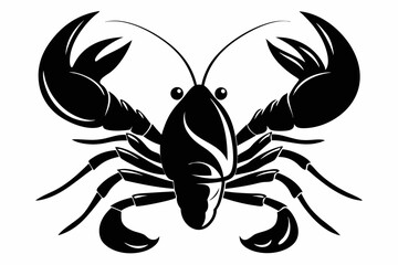 lobster line art silhouette vector illustration