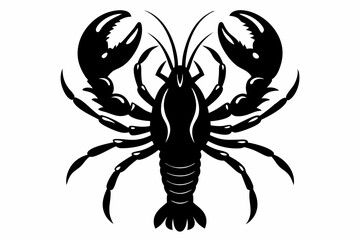 lobster line art silhouette vector illustration