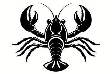 lobster line art silhouette vector illustration