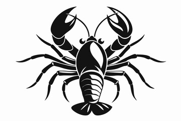 lobster line art silhouette vector illustration