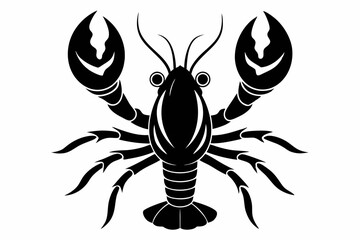 lobster line art silhouette vector illustration