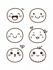 Obraz premium set of emoji faces icons