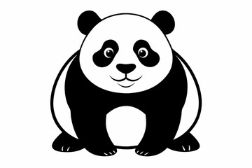 panda line art silhouette vector illustration