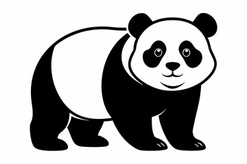 panda line art silhouette vector illustration