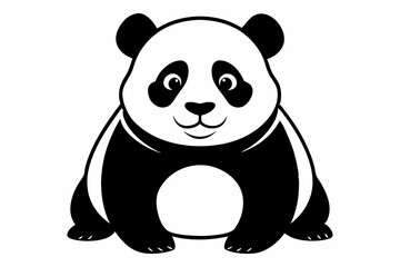 panda line art silhouette vector illustration