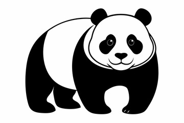 panda line art silhouette vector illustration