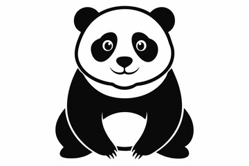 panda line art silhouette vector illustration