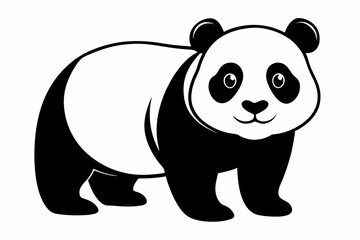 panda line art silhouette vector illustration