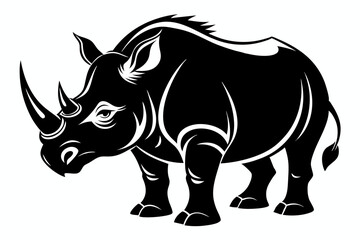 rhinoceros line art silhouette vector illustration © Pinak