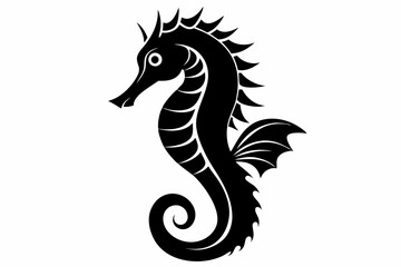 seahorse line art silhouette vector illustration