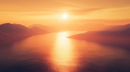 Obraz premium Stunning Sunset Over Serene River with Soft Light