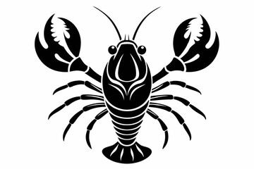 shrimp line art silhouette vector illustration	