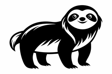 sloth line art silhouette vector illustration	