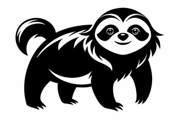 sloth line art silhouette vector illustration	