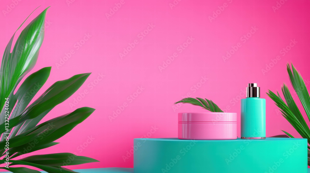 Aufkleber vibrant abstract background with interconnected pods and bold colors for design projects