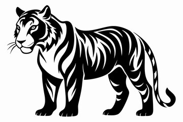 tiger line art silhouette vector illustration	