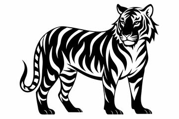 tiger line art silhouette vector illustration	