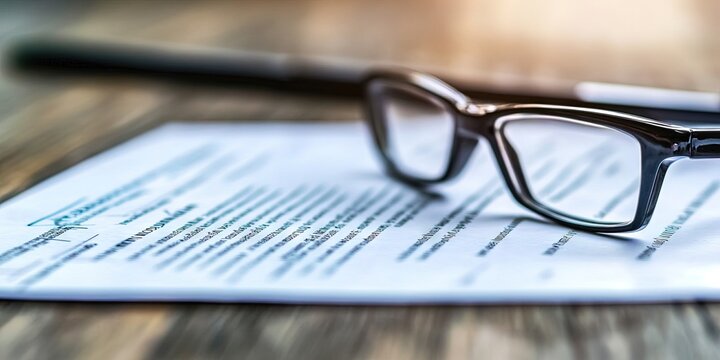 Glasses and pen on tax filing paperwork for tax audit