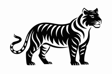 Obraz premium tiger line art silhouette vector illustration 