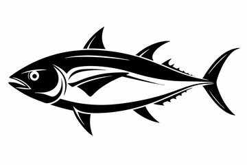 Obraz premium tuna fish line art silhouette vector illustration 