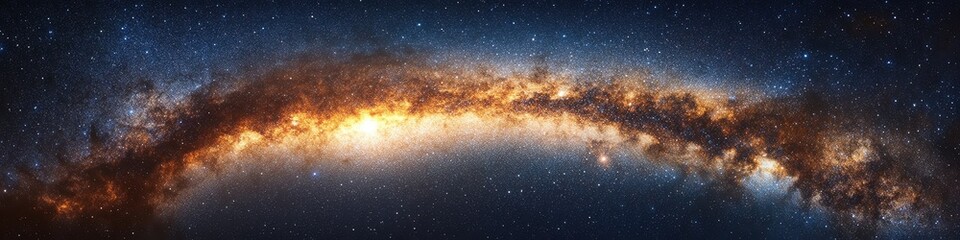 Obraz premium Half-lit Earth with a bright sunbeam illuminating the atmosphere, with a blurred background of the Milky Way stretching across the sky, creating a cosmic and surreal effect.