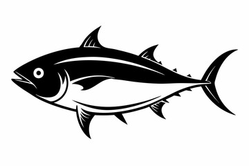 tuna fish line art silhouette vector illustration	