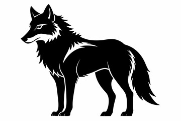 wolf line art silhouette vector illustration	