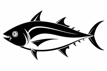 tuna fish line art silhouette vector illustration	