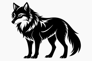 wolf line art silhouette vector illustration	