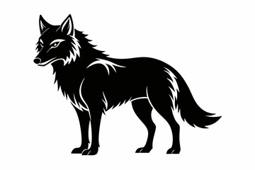 wolf line art silhouette vector illustration	