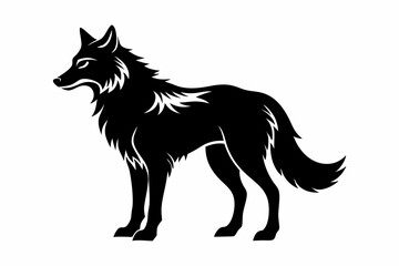 wolf line art silhouette vector illustration	