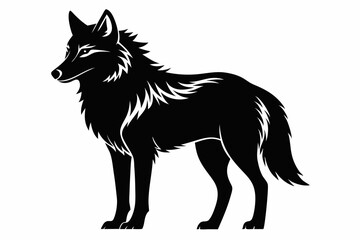 wolf line art silhouette vector illustration	
