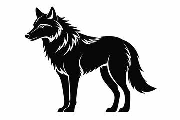wolf line art silhouette vector illustration	