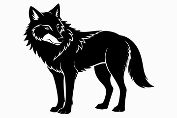 wolf line art silhouette vector illustration	